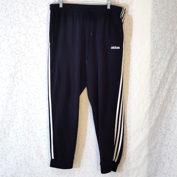 adidas Other - Adidas Men's Sweatpants Size XXL - Black w/White Stripes